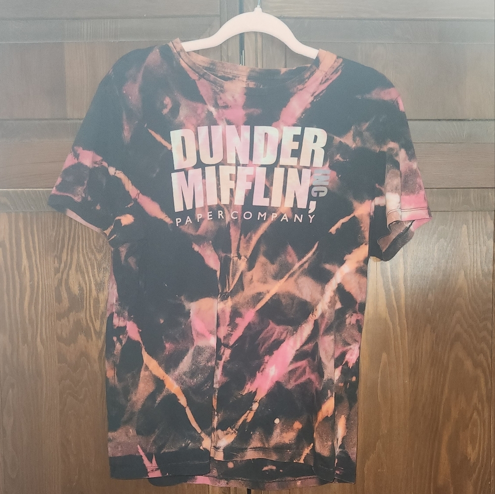 Mens medium reverse dye tie dyed Dunder Mifflin
